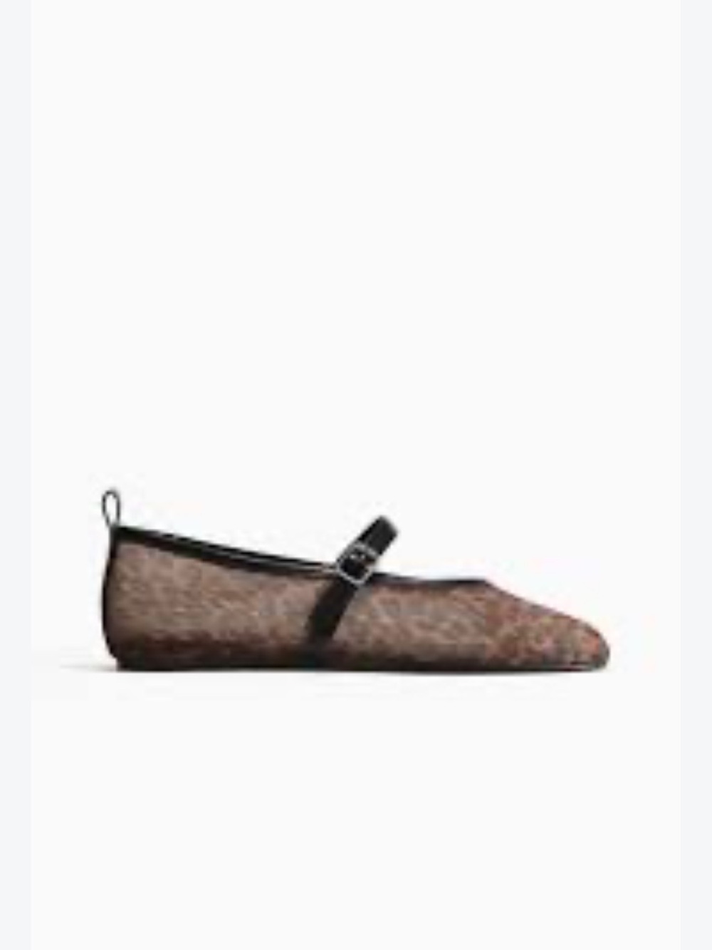 H&M Leopard Print Sheer Mary Jane Flats with Black Strap Women’s 40/10